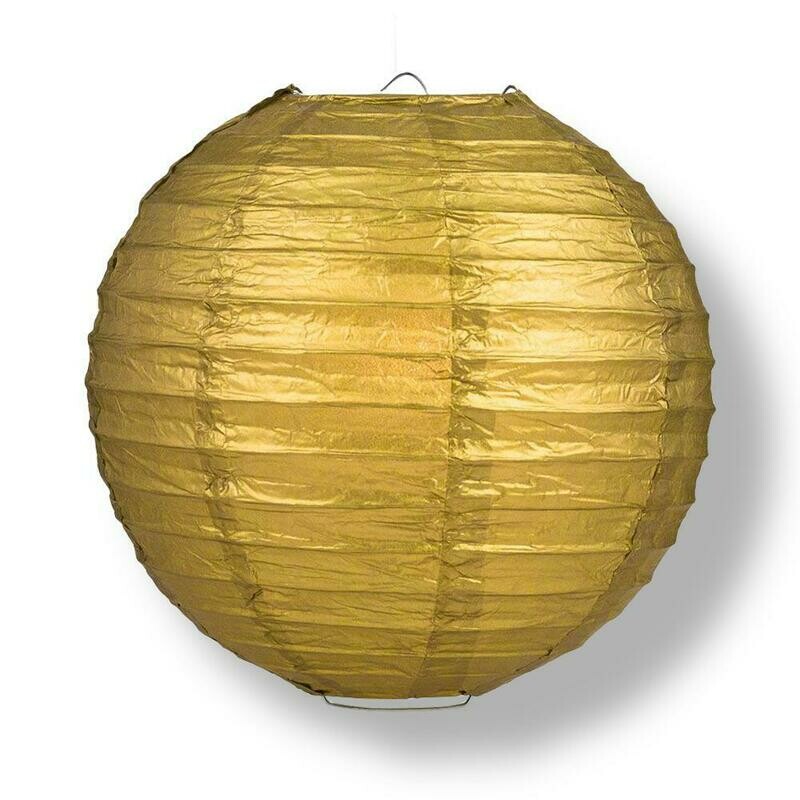 Large Round Lantern Gold /1Pc