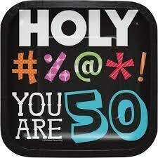 50th Birthday Party Dessert Plates /8Pcs