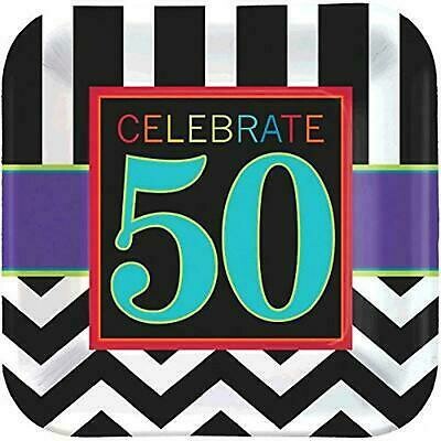 50th Celebration Square Dinner Plates /8Pcs