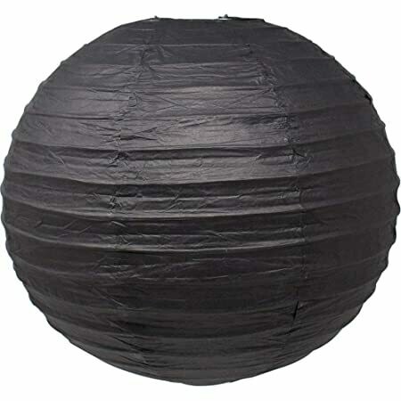 Large Lantern Round Black /1Pc