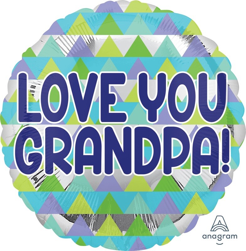 Love You Grandpa Triangle Foil Balloon