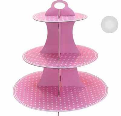 Lovely Pink Dot Cupcake Stand