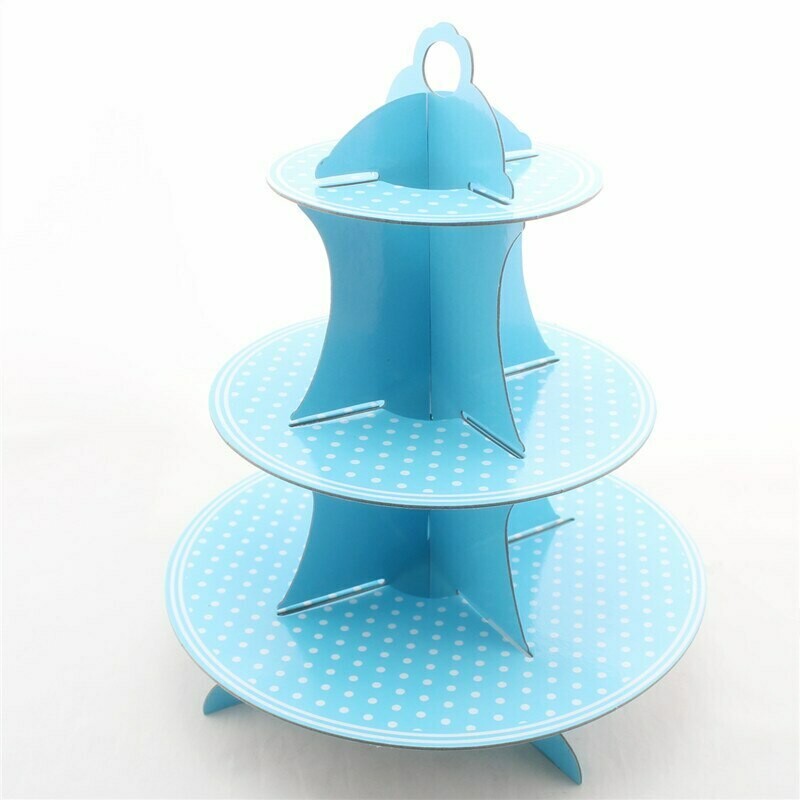 Powder Blue Dot Cupcake Stand