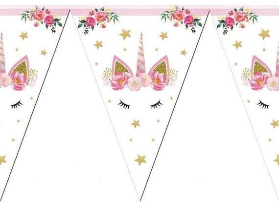Baby Unicorn Flag Banner