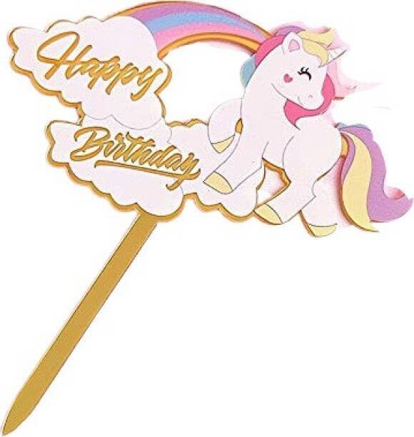 Rainbow Unicorn Cake Topper /1Pc