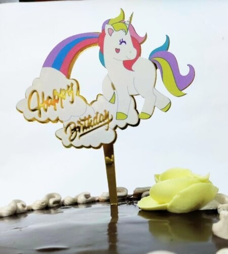 Rainbow Unicorn Cake Topper /1Pc