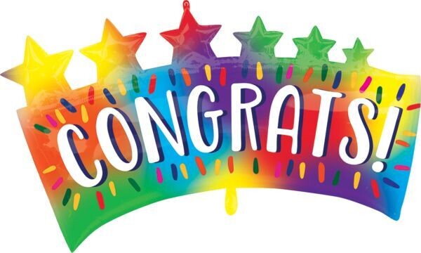 Supershape Congrats Star Banner Foil Balloon