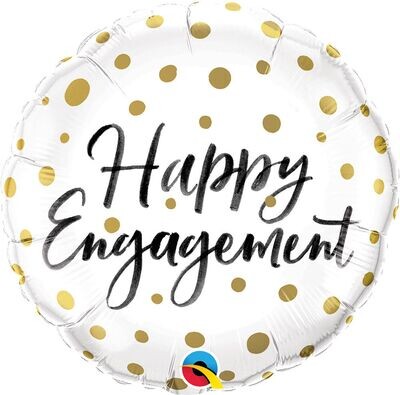 Engagement Gold Dots Foil Balloon