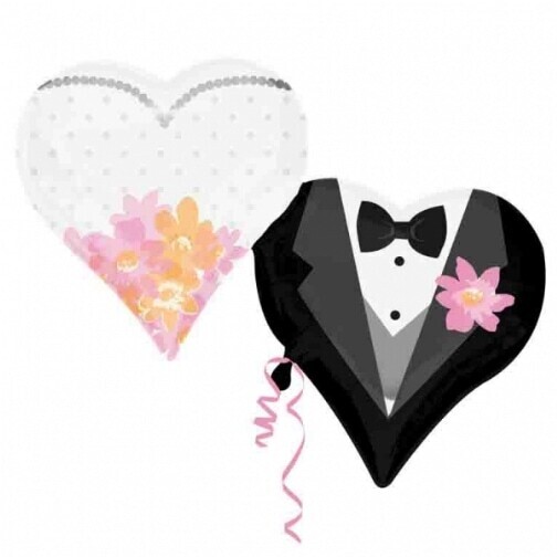 SuperShape Wedding Couple Hearts Foil Balloon