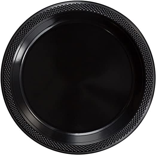 Black Plastic Plates /10Pcs