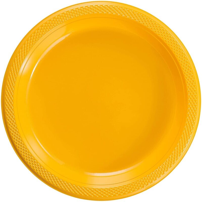 Yellow Plastic Plates /10Pcs