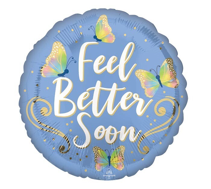 Feel Better Soon Butterflies Foil Balloon