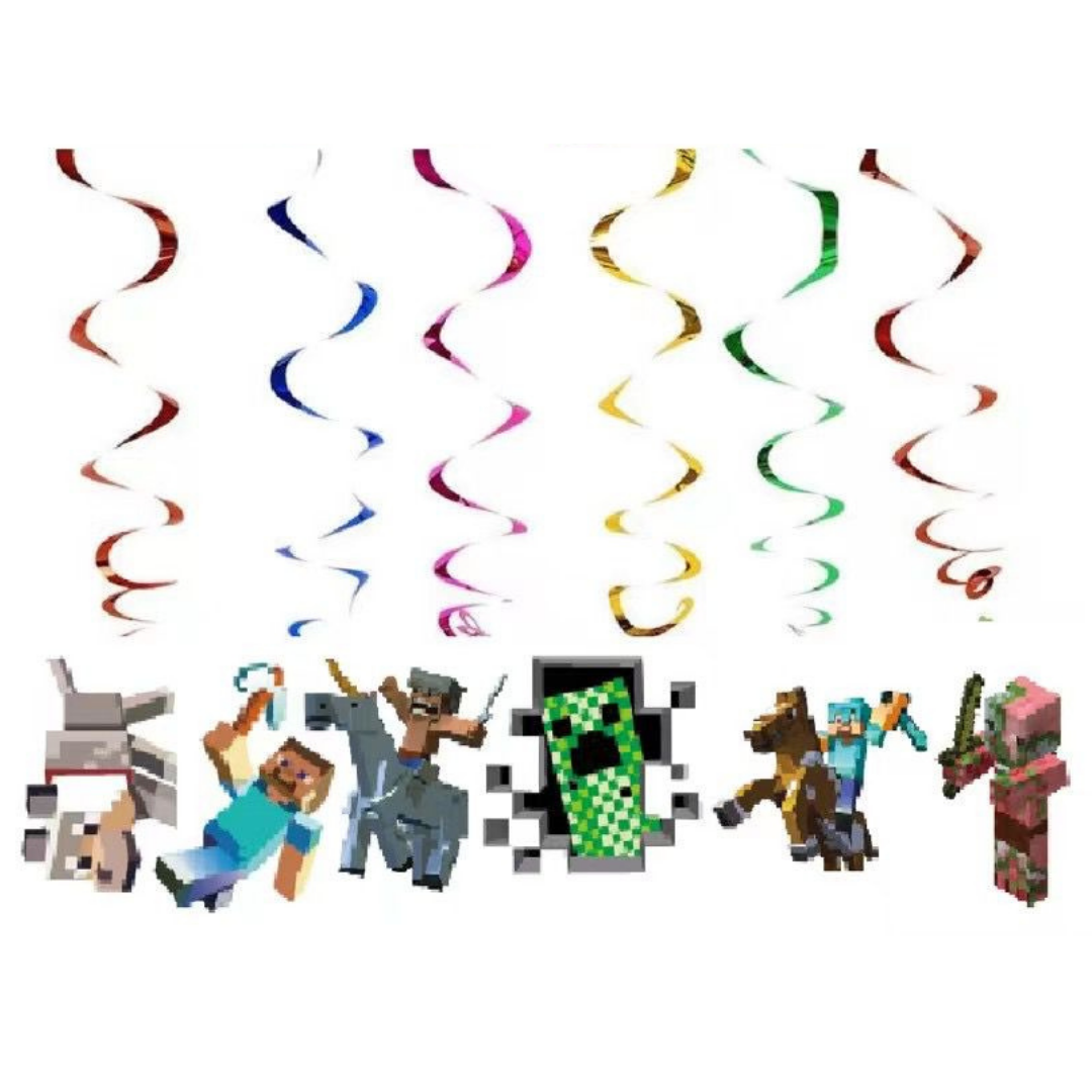 Minecraft Hanging Swirls /6Pcs