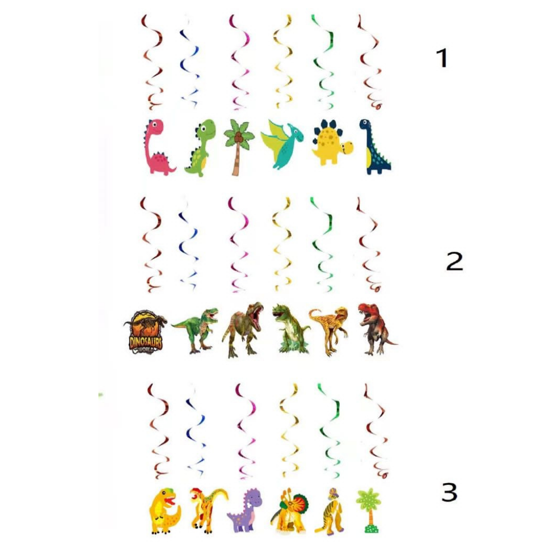 Cute Dino Hanging Swirls /6Pcs