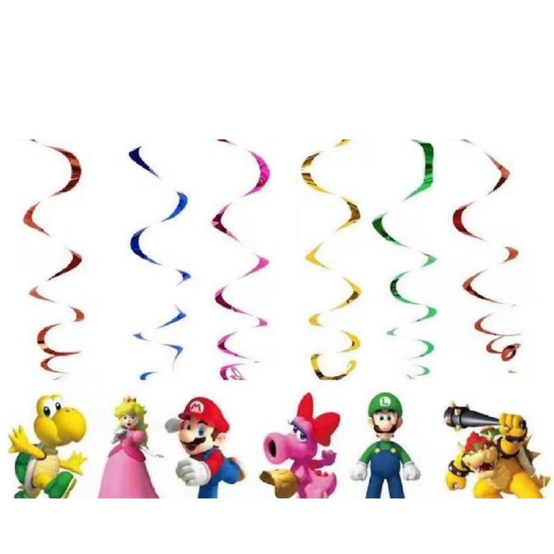 Super Mario Hanging Swirls /6Pcs