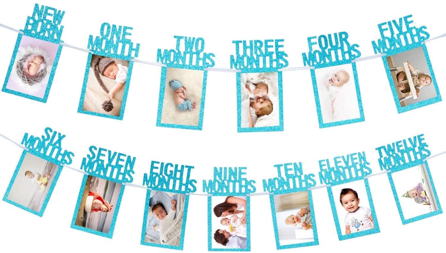 Blue 12 Months Photo Banner