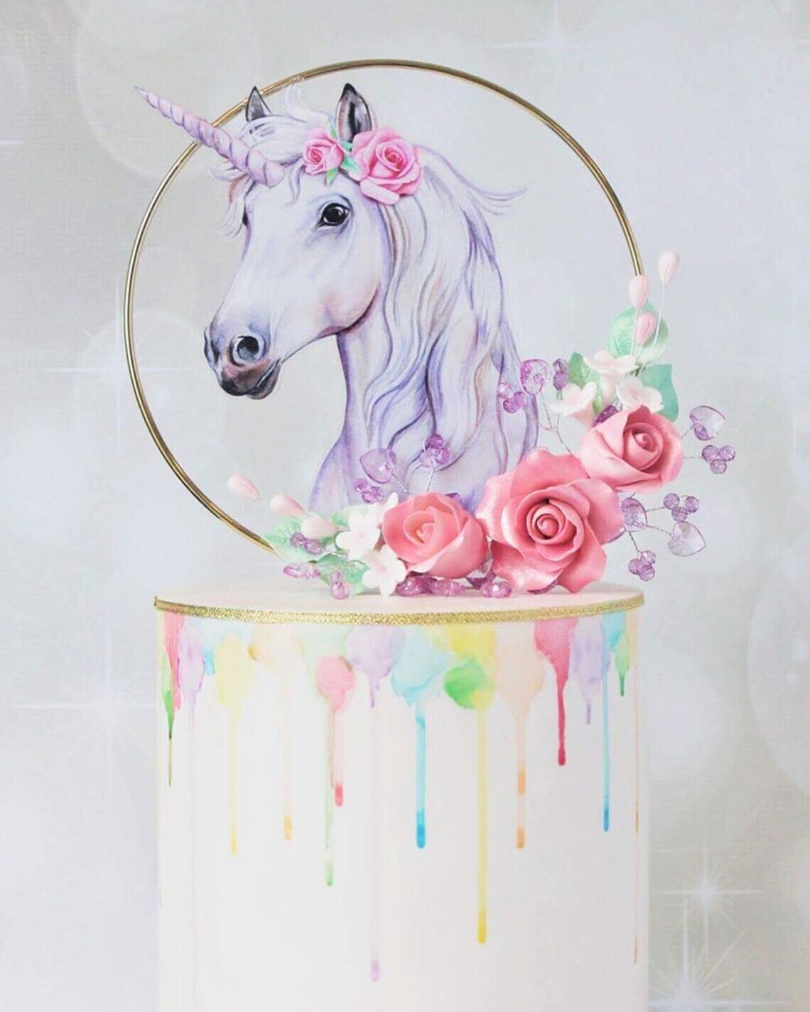 Purple Unicorn Cake Topper /1Pc