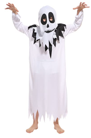 Boys White Hooded Robe Ghost Costume