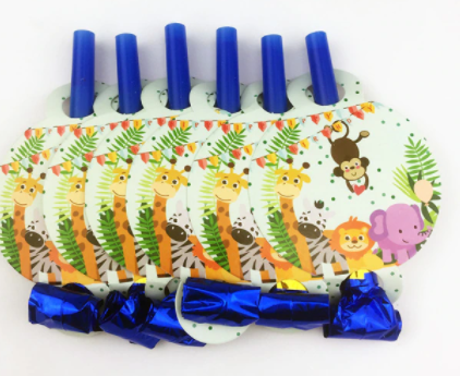 Zoo Jungle Animals Blowouts /6Pcs