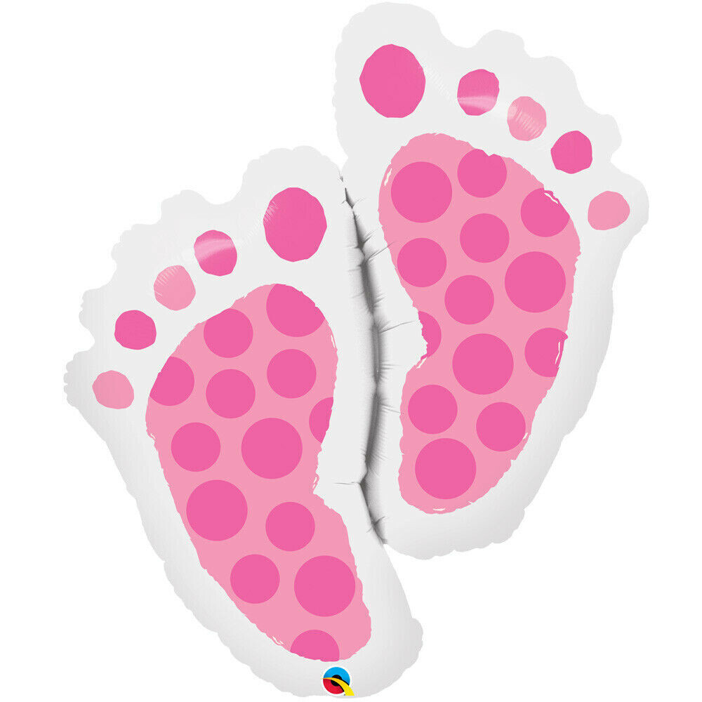 Supershape Pink Baby Footprint Foil Balloon