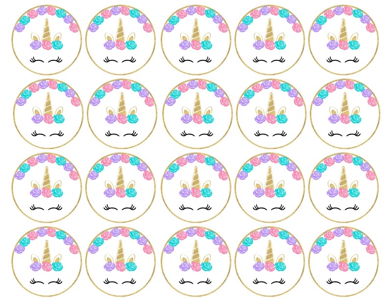 Unicorn Cupcake Toppers /12Pcs
