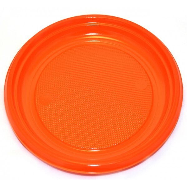 Plastic Orange Plates /10 PCs