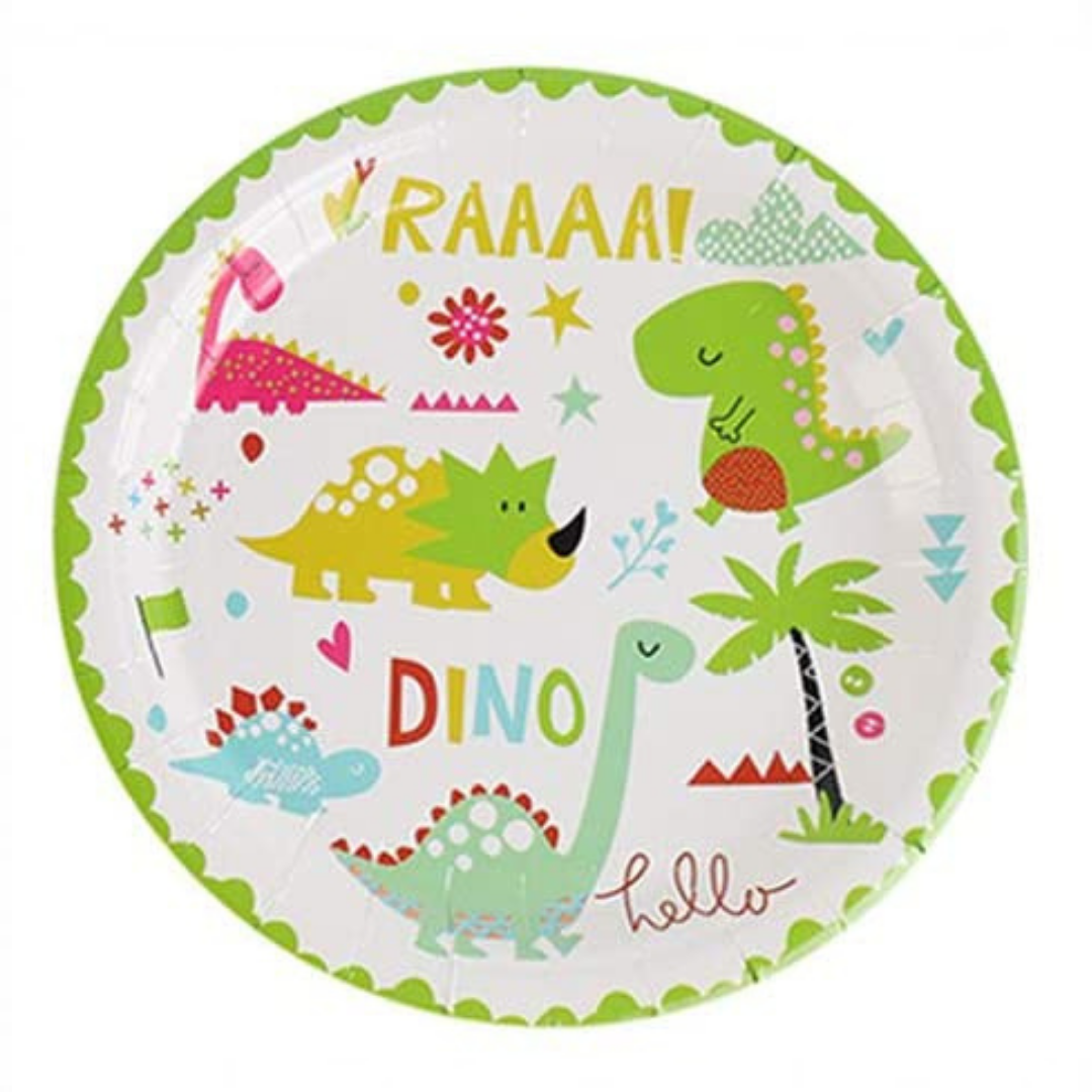 Cute Dino Paper Plates /10pcs