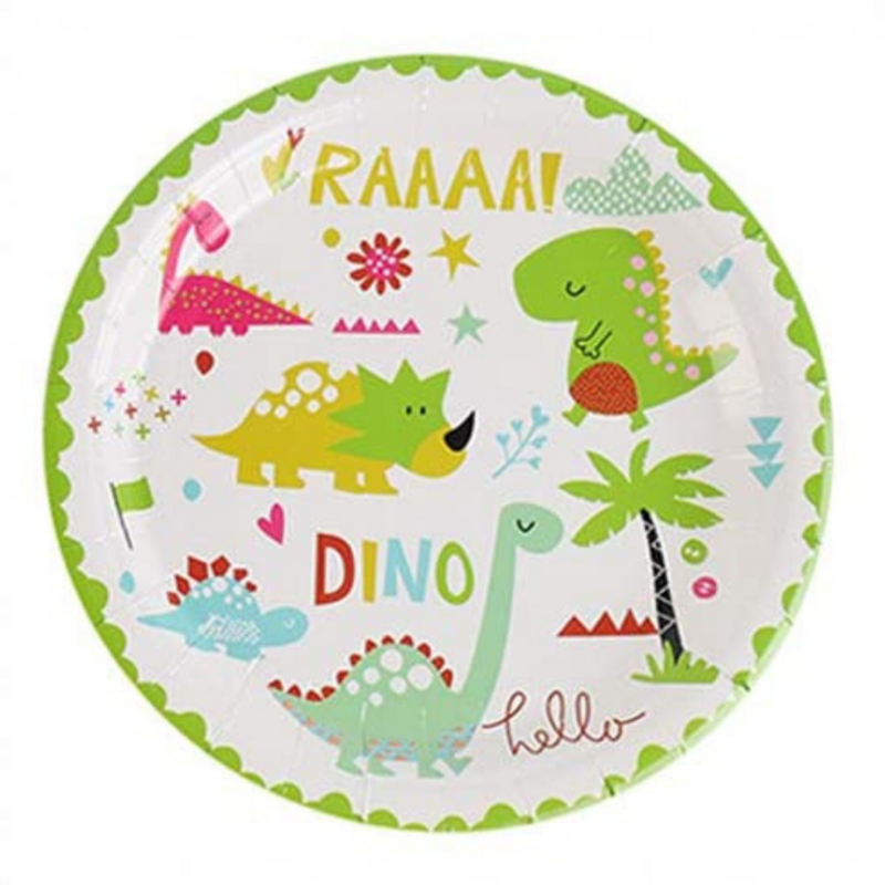Cute Dino Paper Plates /10pcs