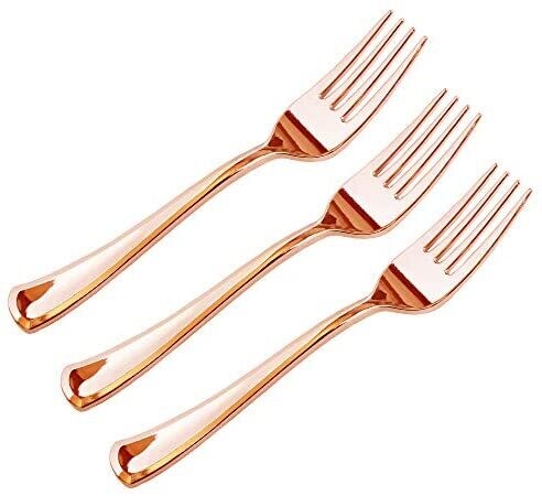 Metallic Rose Gold Forks /10 PCS