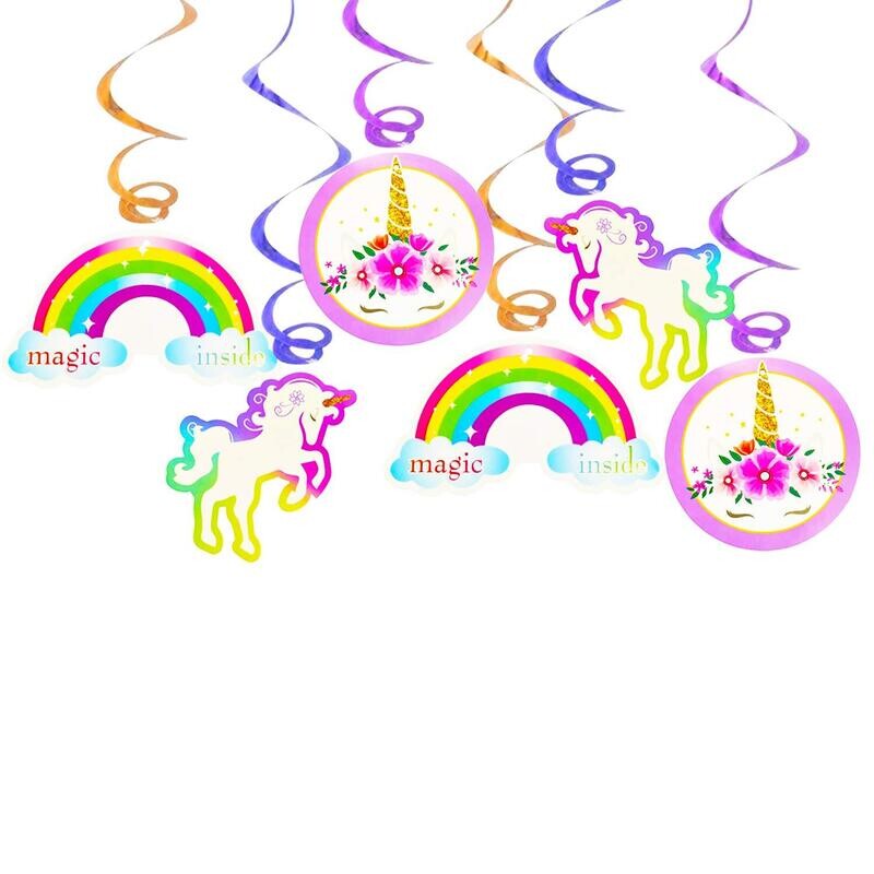 Baby Unicorn Hanging Swirls /6Pcs