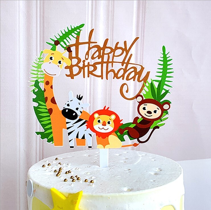 Zoo Jungle Animals Cake Topper /1Pc
