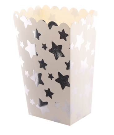 Silver Stars Treat Boxes /6Pcs