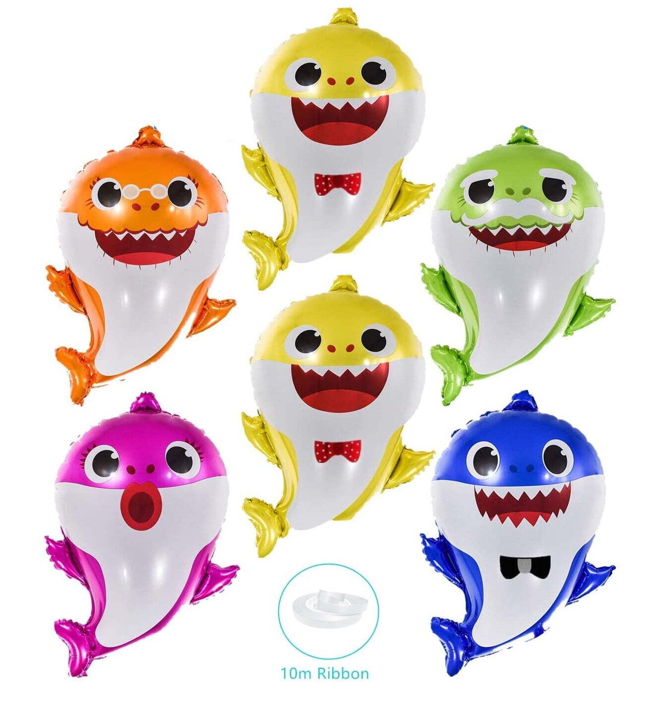 Baby Shark Pack of 6 Foil Balloons
