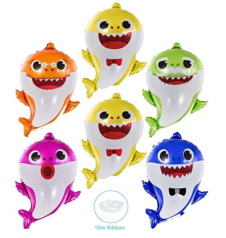 Baby Shark Pack of 6 Foil Balloons Baby Shark Pack of 6 Foil Balloons