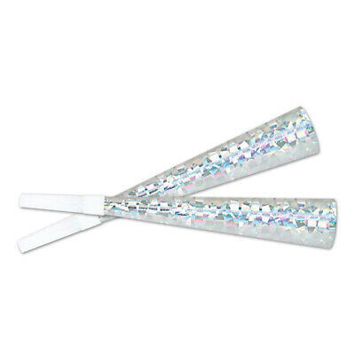 Silver Prismatic Horns /6Pcs