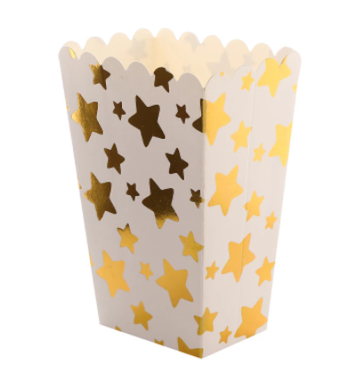 Gold Stars Treat Boxes /6Pcs