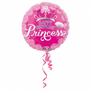 Metallic HB Princess Crown &amp; Gem Foil Balloon