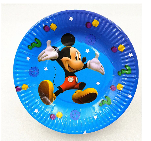 Mickey Mouse Blue Paper Plates /10Pcs
