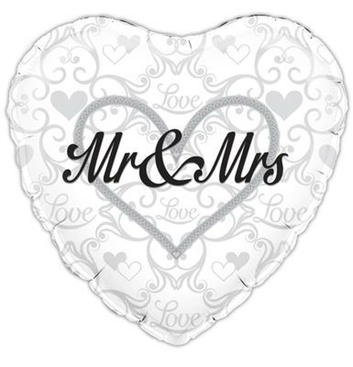 Mr. &amp; Mrs. Heart Foil Balloon