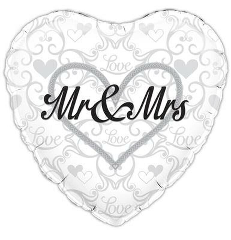 Mr. & Mrs. Heart Foil Balloon Mr. & Mrs. Heart Foil Balloon