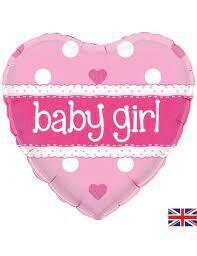 Baby Girl Pink Heart Foil Balloon