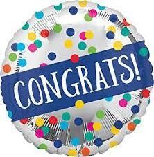 Congrats Silver Dots Foil Balloon