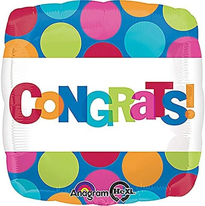 Congrats Dots Foil Balloon