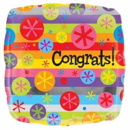 Congrats Bubble Burst Foil Balloon