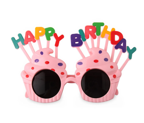 Happy Birthday Pink Colorful Glasses /1Pc
