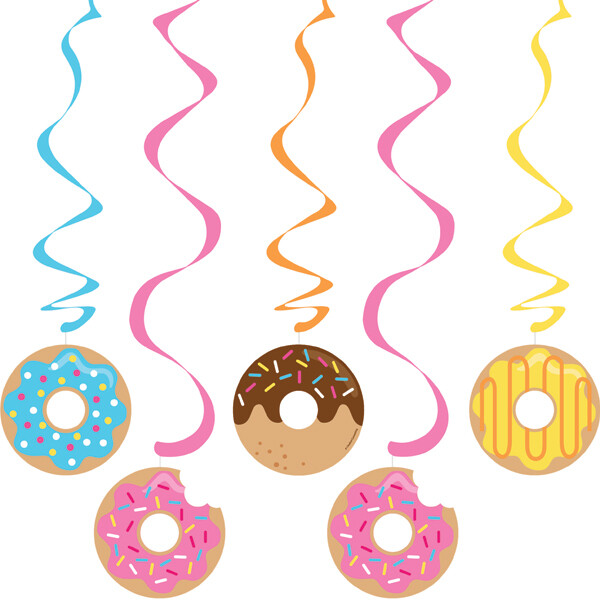 Donut Party Hanging Swirls /6Pcs