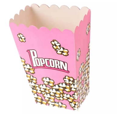 Lovely Pink Popcorn Treat Boxes /6Pcs