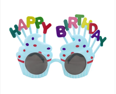 Happy Birthday Blue Colorful Glasses /1Pc