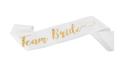 Team Bride Sash Gold