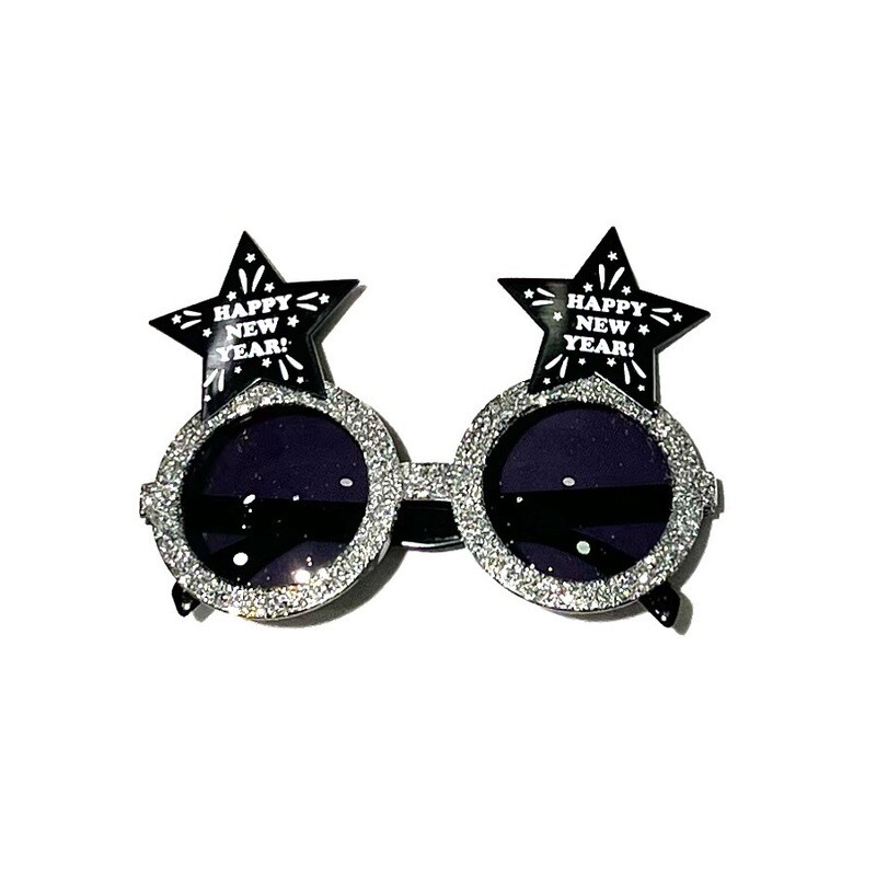 Happy New Year Silver Star Glasses